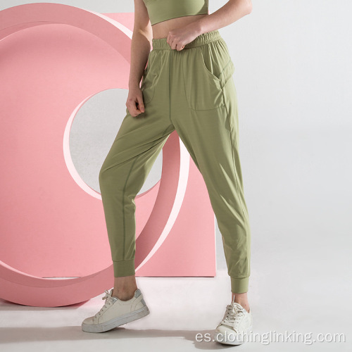 Pantalones de chándal de yoga para mujer Joggers de entrenamiento sueltos